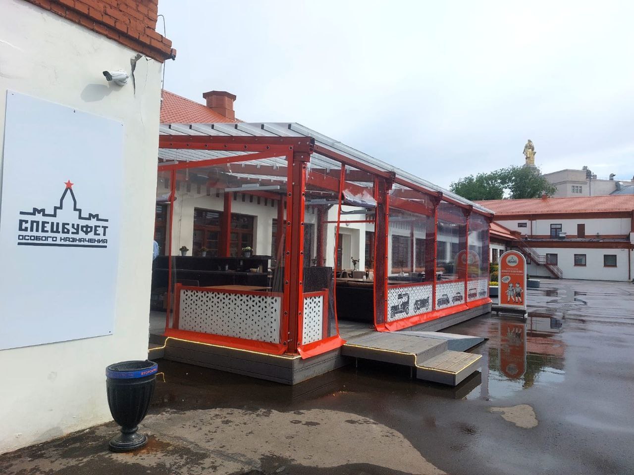 ПВХ шторы для летней террасы кафе в Шуе